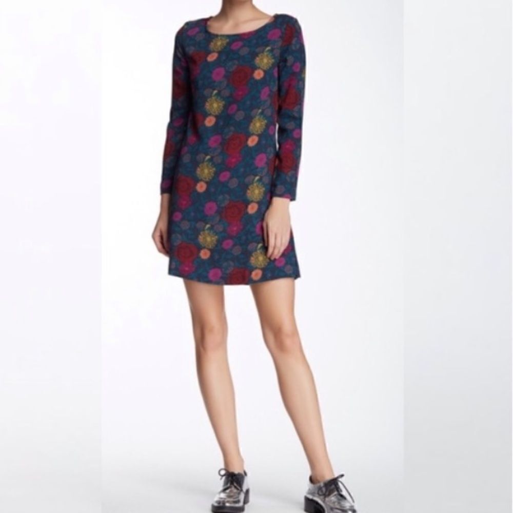 NEW American Apparel Gia Floral Night Bloom Mini Dress NWT M Long Sleeve Crepe